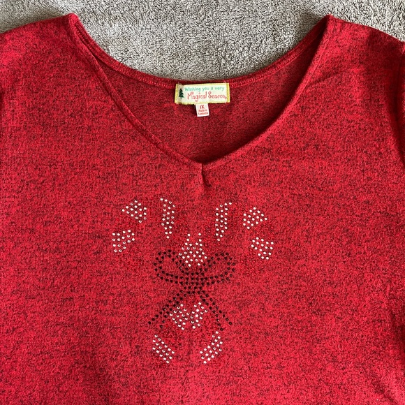 Wishing you a very MAGICAL SEASON  Women’s Embellished Tie Top-Red Tunic… - Picture 5 of 10